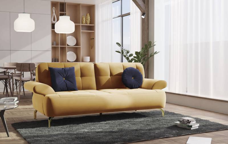 sit&more 2,5-Sitzer »Orient 1«, inkl. 2 Zierkissen mit Strass-Stein, goldfarbene Metallfüsse von sit&more