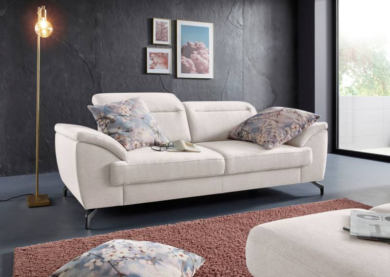 sit&more 2,5-Sitzer »Percy«, 12 cm Fusshöhe, Sitztiefenverstellung, wahlweise Kopfteilverstellung von sit&more