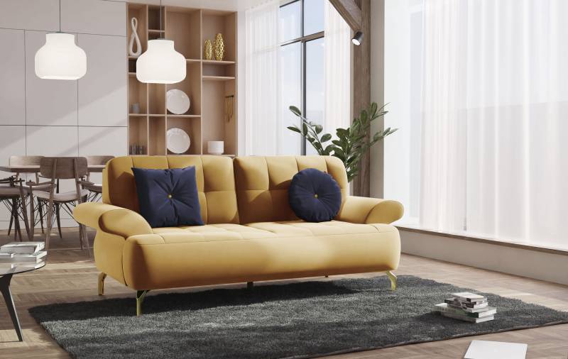 sit&more 2-Sitzer »Orient 1«, inkl. 2 Zierkissen mit Strass-Stein, goldfarbene Metallfüsse von sit&more