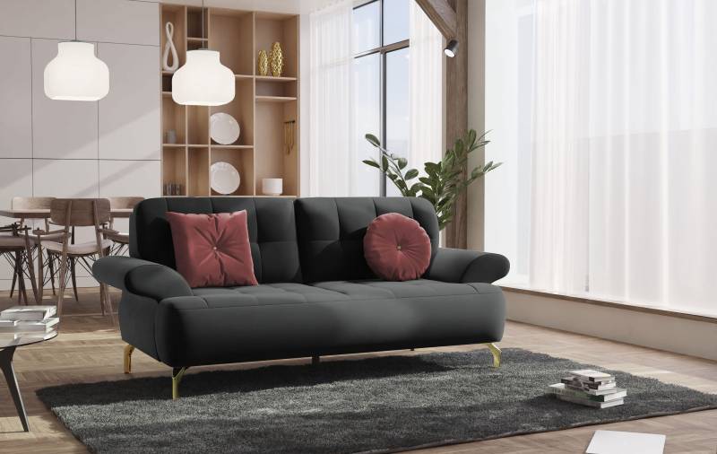sit&more 2-Sitzer »Orient 1«, inkl. 2 Zierkissen mit Strass-Stein, goldfarbene Metallfüsse von sit&more