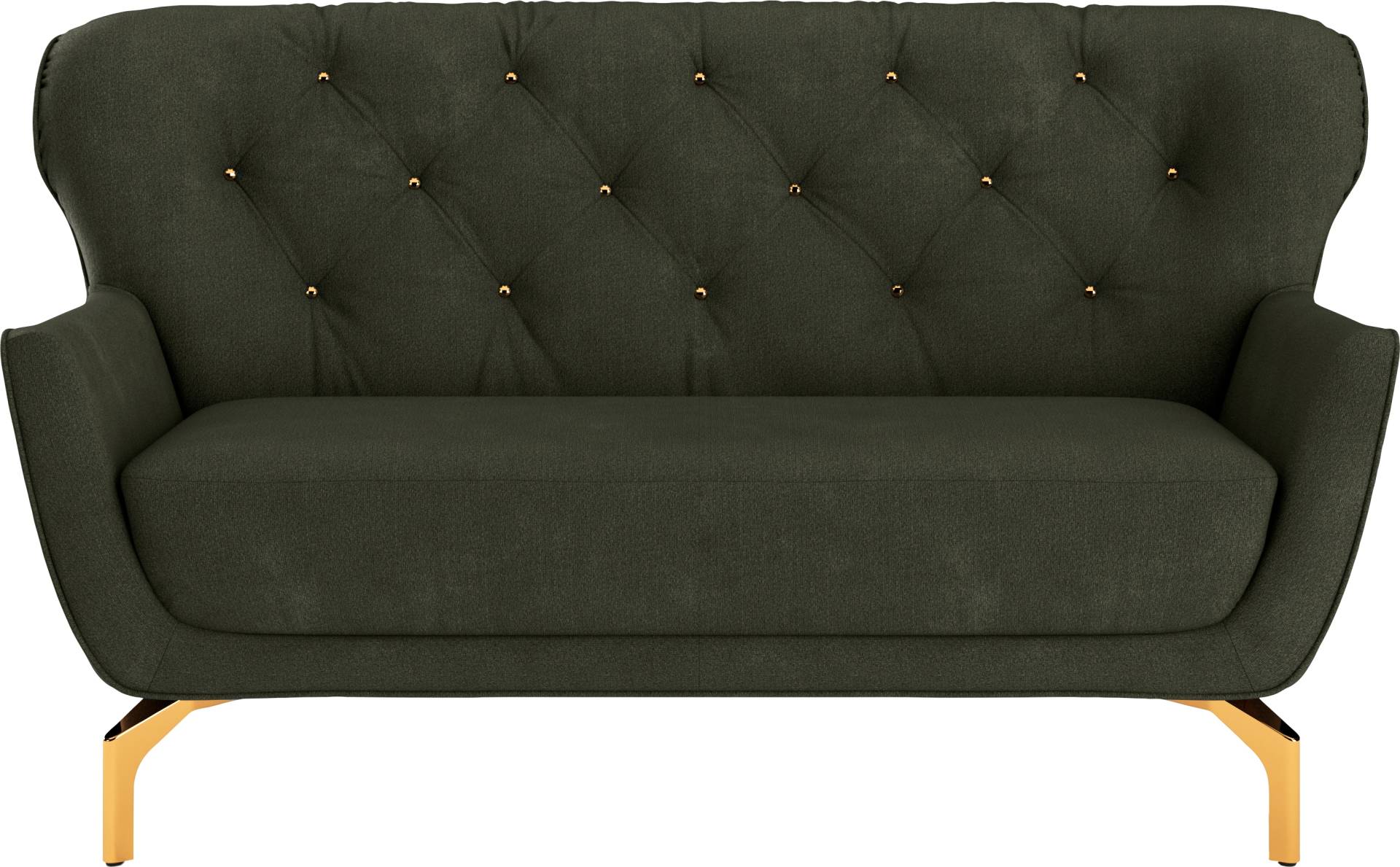 sit&more 2-Sitzer »Orient 3«, inkl. 2 Zierkissen mit Strass-Stein, goldfarbene Metallfüsse sit&more 2-Sitzer »Orient 3«, inkl. 2 Zierkissen mit Strass-Stein, goldfarbene Metallfüsse von sit&more