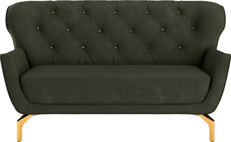 sit&more 2-Sitzer »Orient 3«, inkl. 2 Zierkissen mit Strass-Stein, goldfarbene Metallfüsse von sit&more