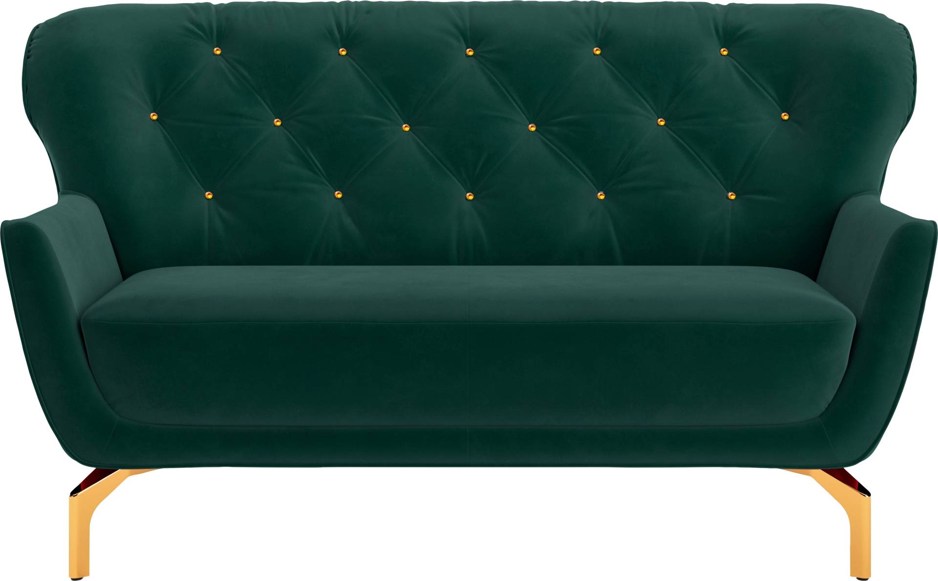 sit&more 2-Sitzer »Orient 3«, inkl. 2 Zierkissen mit Strass-Stein, goldfarbene Metallfüsse von sit&more