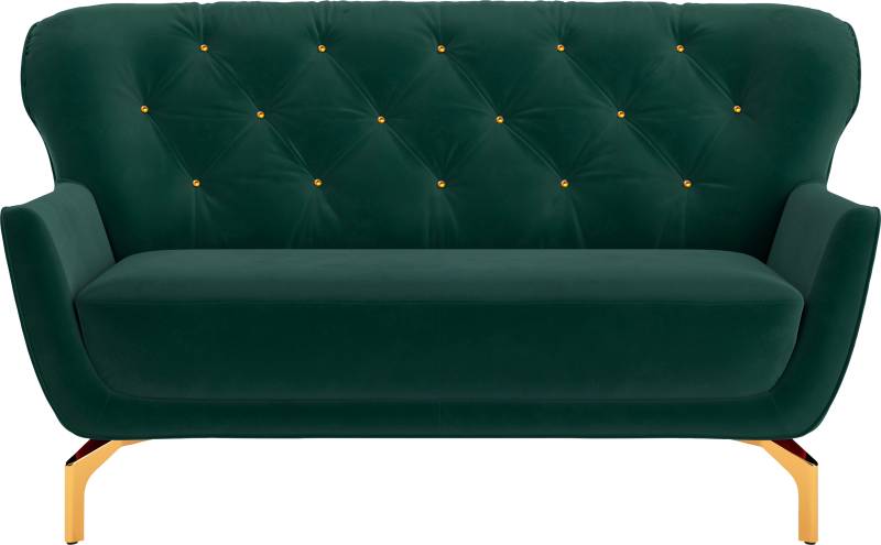 sit&more 2-Sitzer »Orient 3«, inkl. 2 Zierkissen mit Strass-Stein, goldfarbene Metallfüsse von sit&more
