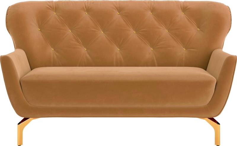 sit&more 2-Sitzer »Orient 3«, inkl. 2 Zierkissen mit Strass-Stein, goldfarbene Metallfüsse von sit&more