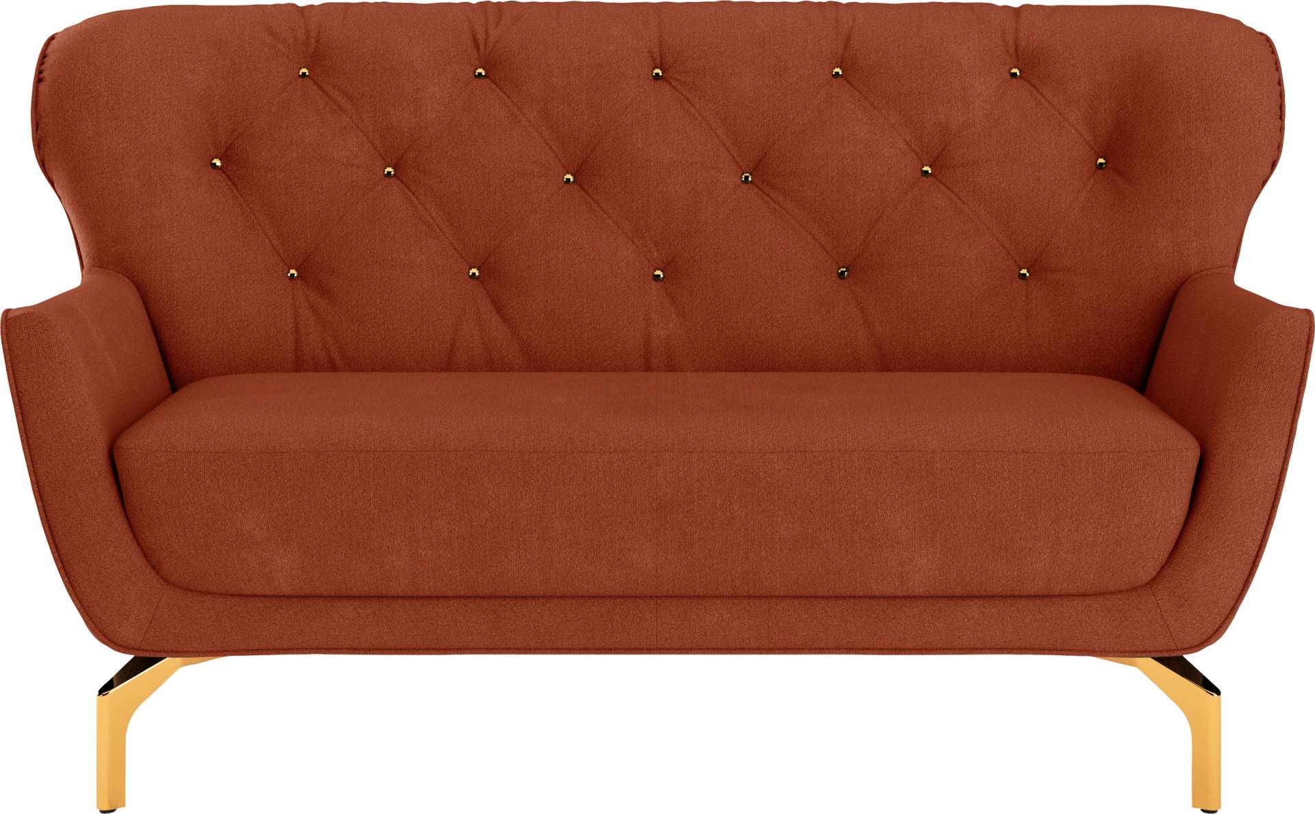 sit&more 2-Sitzer »Orient 3«, inkl. 2 Zierkissen mit Strass-Stein, goldfarbene Metallfüsse sit&more 2-Sitzer »Orient 3«, inkl. 2 Zierkissen mit Strass-Stein, goldfarbene Metallfüsse von sit&more