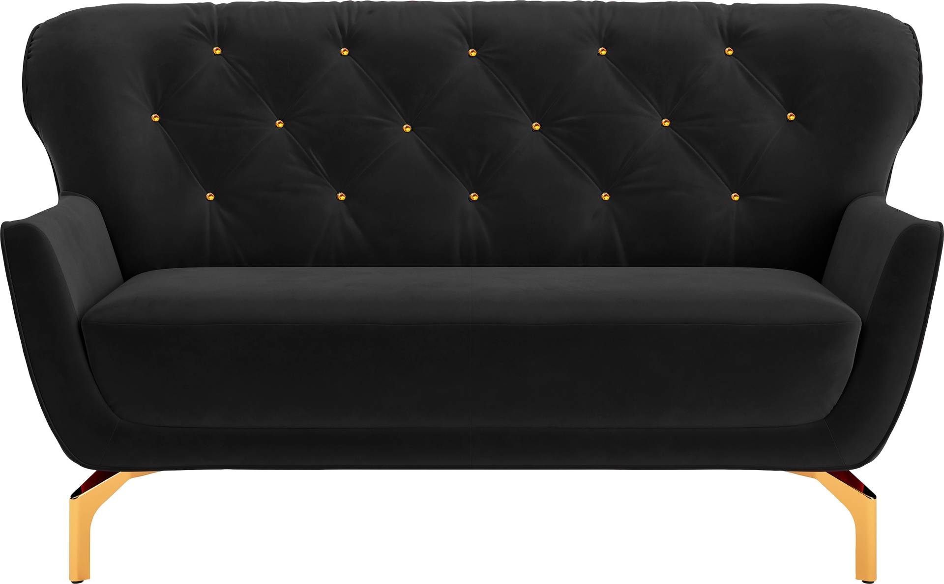 sit&more 2-Sitzer »Orient 3«, inkl. 2 Zierkissen mit Strass-Stein, goldfarbene Metallfüsse sit&more 2-Sitzer »Orient 3«, inkl. 2 Zierkissen mit Strass-Stein, goldfarbene Metallfüsse von sit&more
