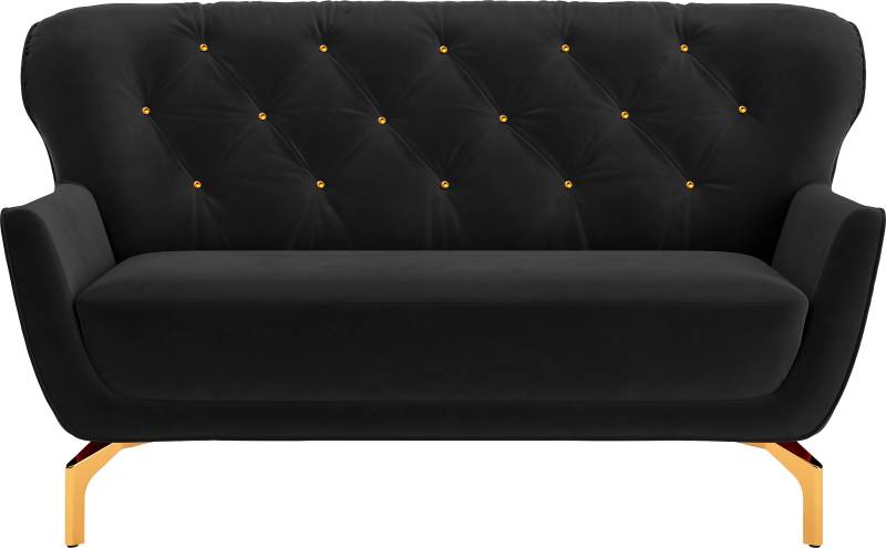 sit&more 2-Sitzer »Orient 3«, inkl. 2 Zierkissen mit Strass-Stein, goldfarbene Metallfüsse von sit&more