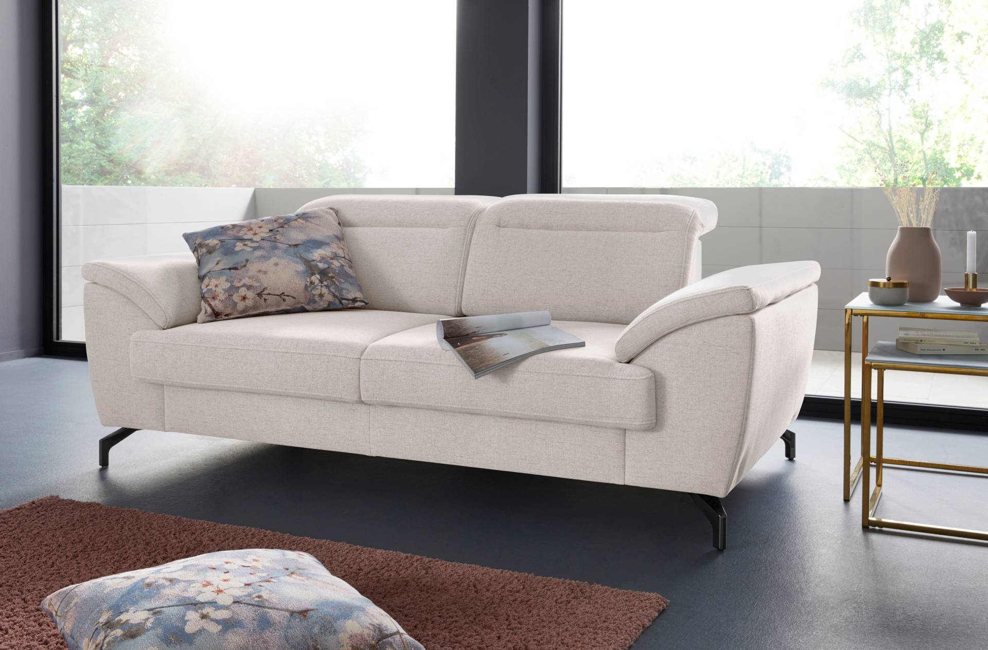sit&more 2-Sitzer »Percy«, 12 cm Fusshöhe, Sitztiefenverstellung, wahlweise Kopfteilverstellung sit&more 2-Sitzer »Percy«, 12 cm Fusshöhe, Sitztiefenverstellung, wahlweise Kopfteilverstellung von sit&more