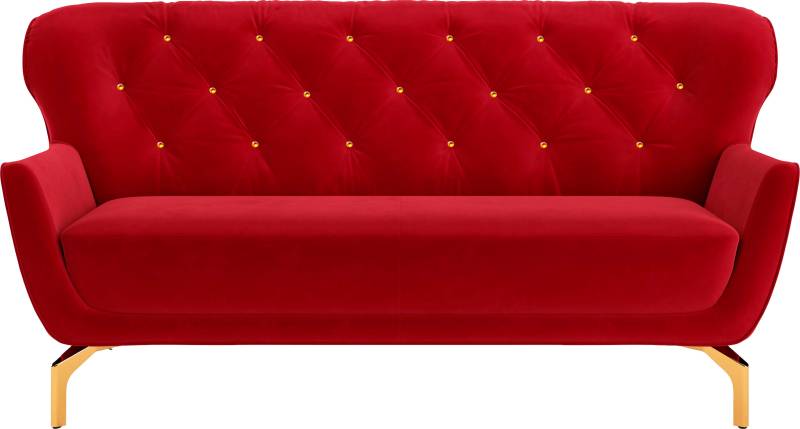 sit&more 3-Sitzer »Orient 3«, inkl. 2 Zierkissen mit Strass-Stein, goldfarbene Metallfüsse von sit&more