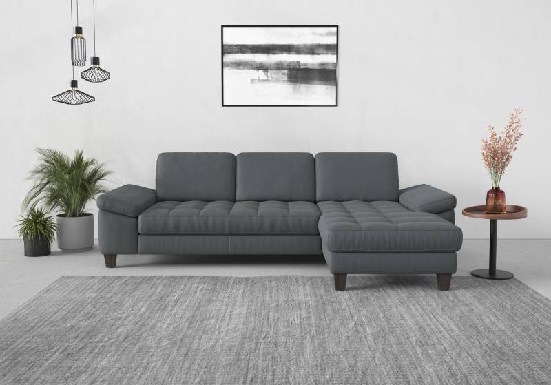 sit&more Ecksofa »Westham L-Form«, Recamiere, mit oder ohne Bettfunktion, Bettkasten, Füsse wengefarben von sit&more