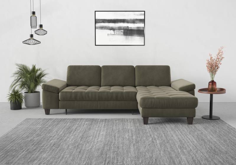 sit&more Ecksofa »Westham L-Form«, Recamiere, mit oder ohne Bettfunktion, Bettkasten, Füsse wengefarben von sit&more