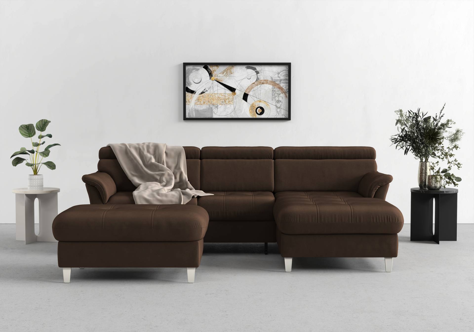 sit&more Ecksofa »Marano L-Form«, inklusive Kopfteilverstellung, wahlweise mit Bettfunktion, Bettkasten von sit&more