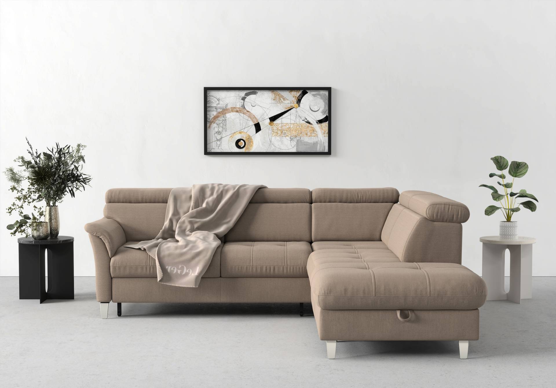 sit&more Ecksofa »Marano L-Form«, inklusive Kopfteilverstellung, wahlweise mit Bettfunktion, Bettkasten von sit&more