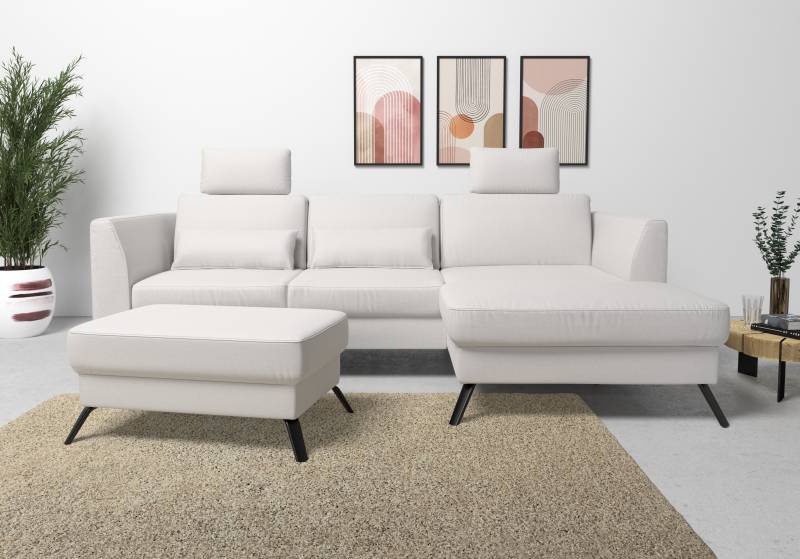 sit&more Ecksofa »Olsen L-Form«, inklusive Sitztiefenverstellung, wahlweise mit Bettfunktion, 15cm hoch von sit&more