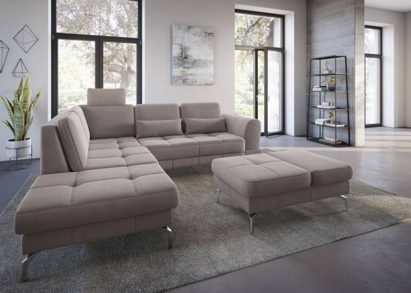 sit&more Ecksofa »Bendigo L-Form«, inklusive Sitztiefenverstellung, Bodenfreiheit 15 cm, in 2 Fussfarben von sit&more