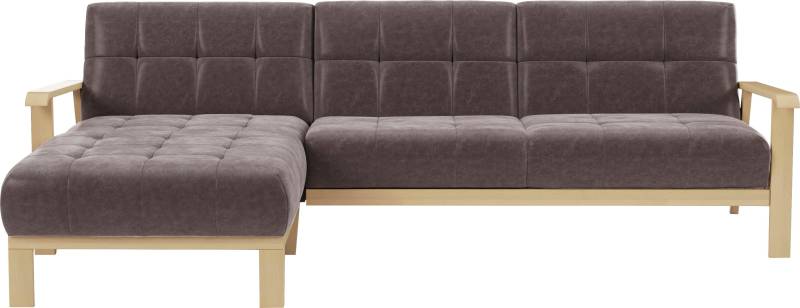 sit&more Ecksofa »Billund L-Form«, Armlehnen aus Buchenholz in natur, verschiedene Bezüge und Farben von sit&more