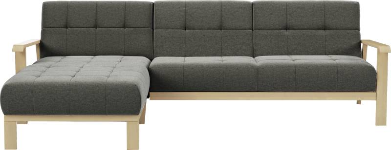 sit&more Ecksofa »Billund L-Form«, Armlehnen aus Buchenholz in natur, verschiedene Bezüge und Farben von sit&more