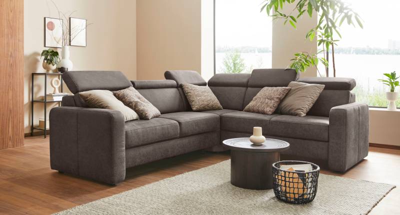 sit&more Ecksofa »Bologna L-Form«, Kopfteilverstellung, wahlweise mit Bettfunktion und Schubkasten von sit&more
