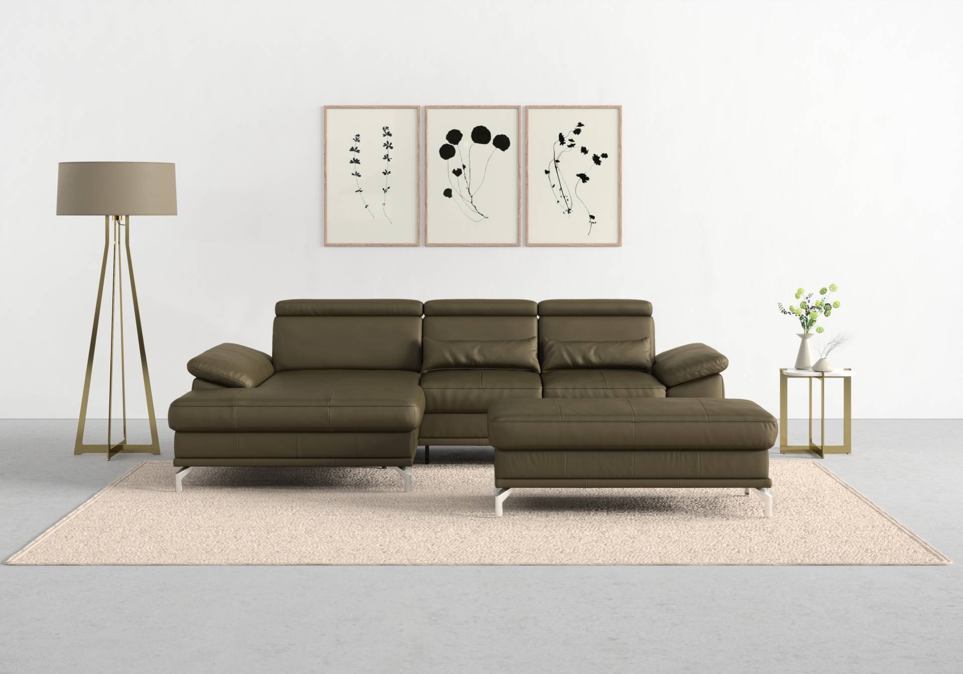 sit&more Ecksofa »Cabrio L-Form, mit Sitztiefenverstellung, Arm- und Kopfteilverstellung«, 2 Nierenkissen, Federkern, optional Bettfunktion und Stauraum sit&more Ecksofa »Cabrio L-Form, mit Sitztiefenverstellung, Arm- und Kopfteilverstellung«, 2 Nierenkissen, Federkern, optional Bettfunktion und Stauraum von sit&more