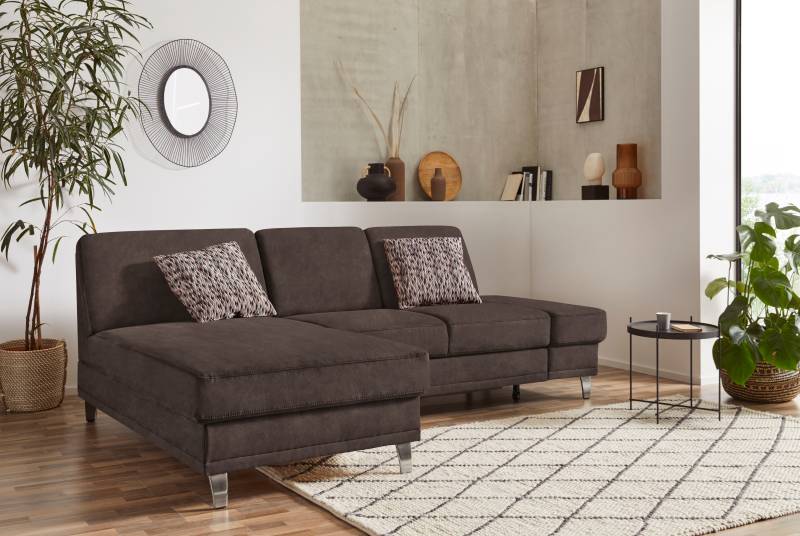 sit&more Ecksofa »Clio L-Form«, wahlweise mit Bettfunktion oder Vorziehsitz und Bettkasten, Federkern von sit&more
