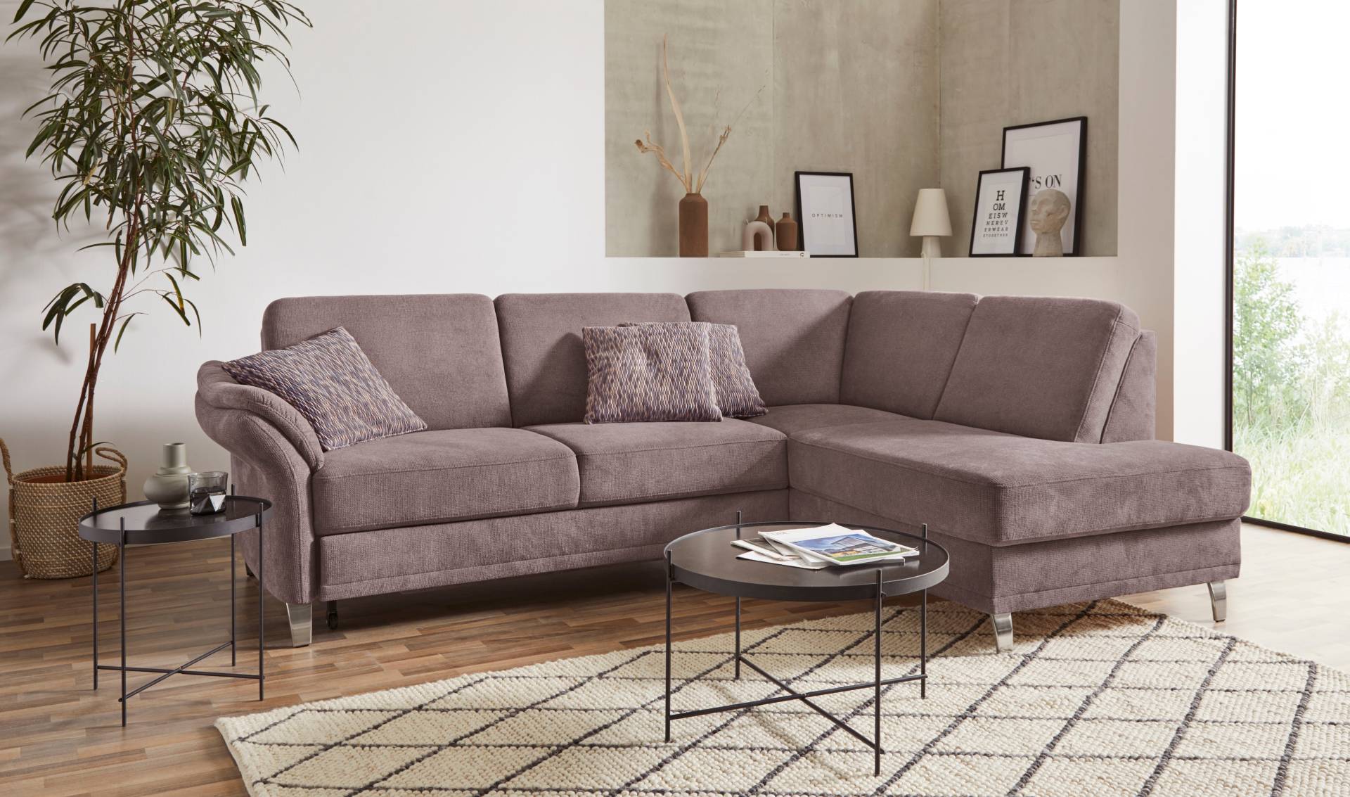 sit&more Ecksofa »Clio L-Form«, wahlweise mit Bettfunktion und Bettkasten, inklusive Federkern von sit&more