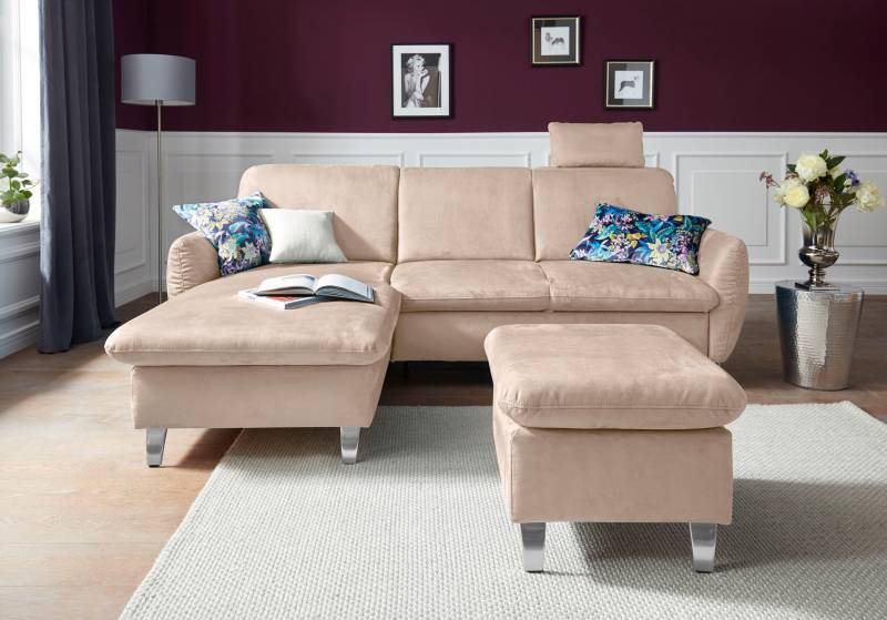 sit&more Ecksofa »Daytona L-Form«, mit Federkern, einer Kopfstütze und wahlweise mit Bettfunktion von sit&more