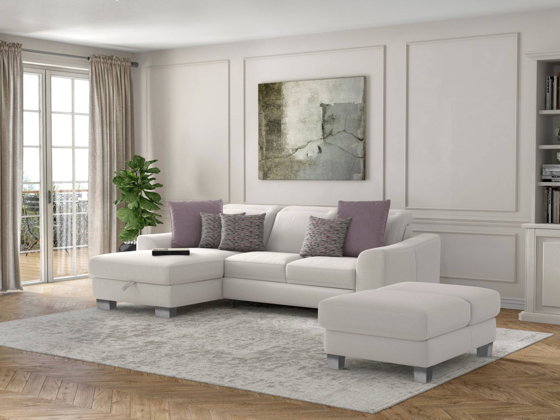 sit&more Ecksofa »Dundee L-Form«, mit Federkern und Edelstahlfüssen, wahlweise mit Kopfteilverstellung sit&more Ecksofa »Dundee L-Form«, mit Federkern und Edelstahlfüssen, wahlweise mit Kopfteilverstellung von sit&more