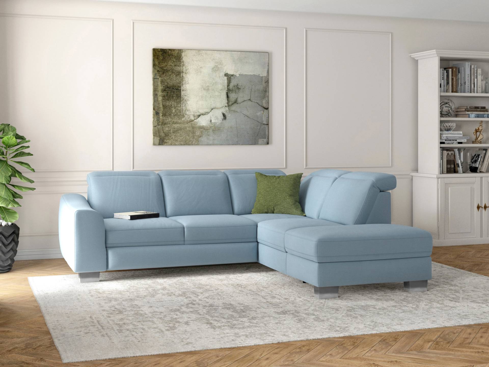 sit&more Ecksofa »Dundee L-Form«, mit Federkern und Edelstahlfüssen, wahlweise mit Kopfteilverstellung sit&more Ecksofa »Dundee L-Form«, mit Federkern und Edelstahlfüssen, wahlweise mit Kopfteilverstellung von sit&more