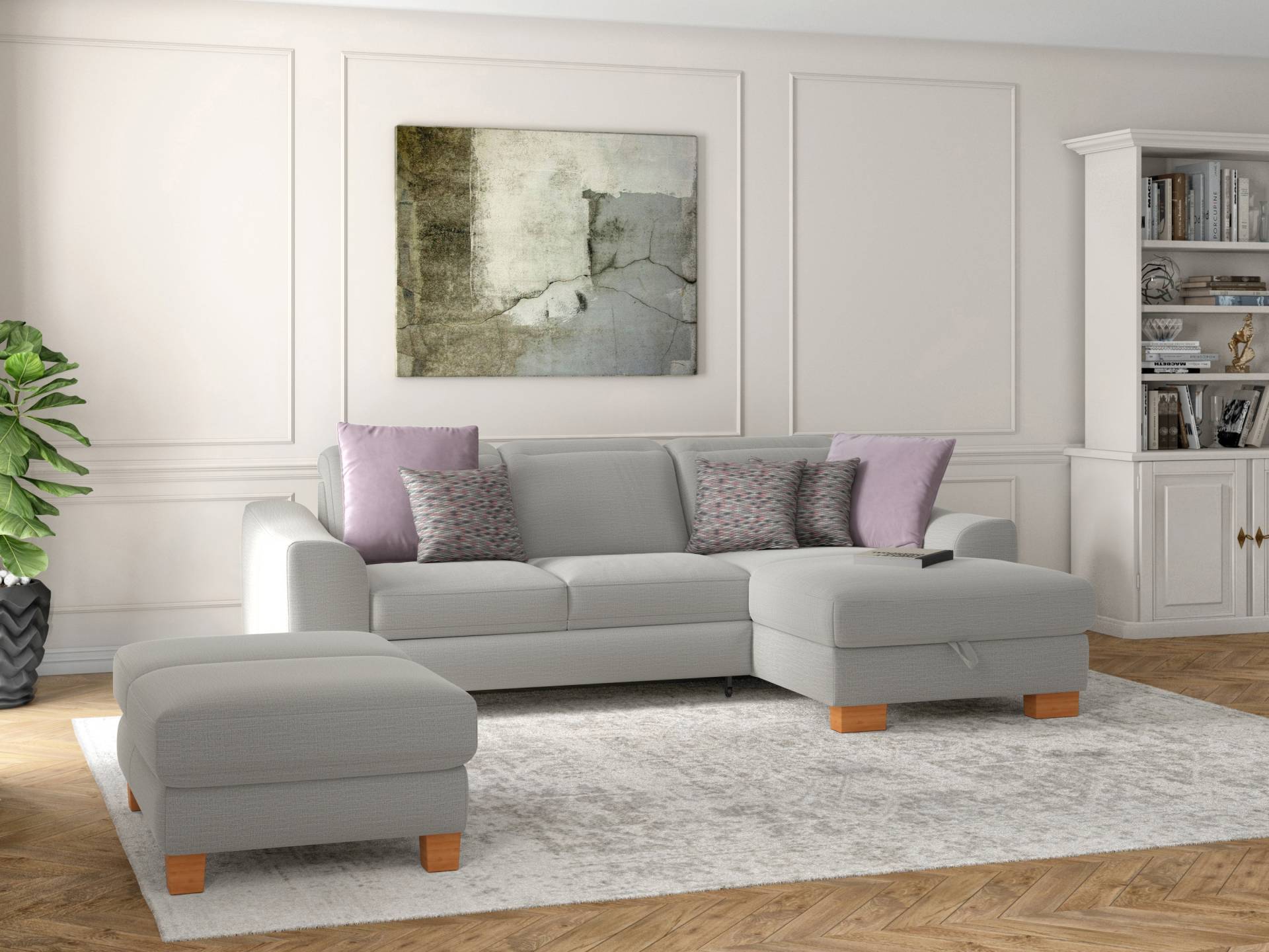 sit&more Ecksofa »Dundee L-Form«, mit Federkern und Massivholzfüssen, wahlweise mit Kopfteilverstellung sit&more Ecksofa »Dundee L-Form«, mit Federkern und Massivholzfüssen, wahlweise mit Kopfteilverstellung von sit&more