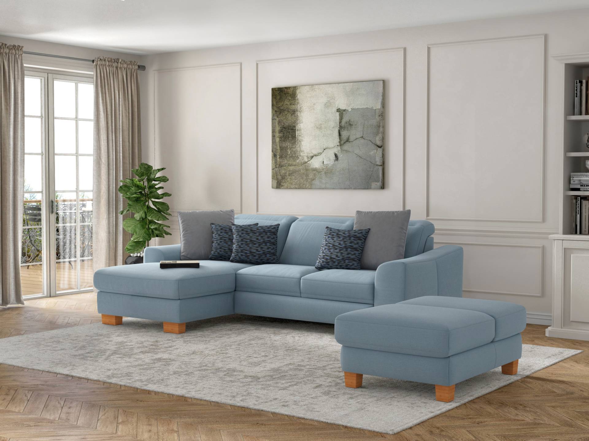 sit&more Ecksofa »Dundee L-Form«, mit Federkern und Massivholzfüssen, wahlweise mit Kopfteilverstellung sit&more Ecksofa »Dundee L-Form«, mit Federkern und Massivholzfüssen, wahlweise mit Kopfteilverstellung von sit&more