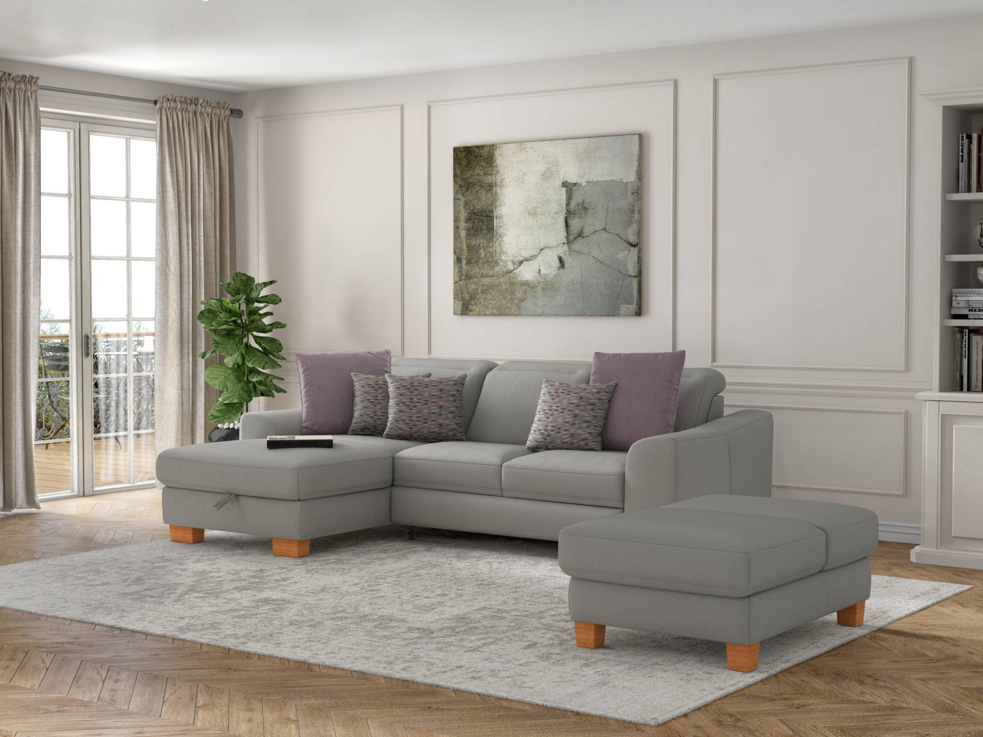 sit&more Ecksofa »Dundee L-Form«, mit Federkern und Massivholzfüssen, wahlweise mit Kopfteilverstellung sit&more Ecksofa »Dundee L-Form«, mit Federkern und Massivholzfüssen, wahlweise mit Kopfteilverstellung von sit&more