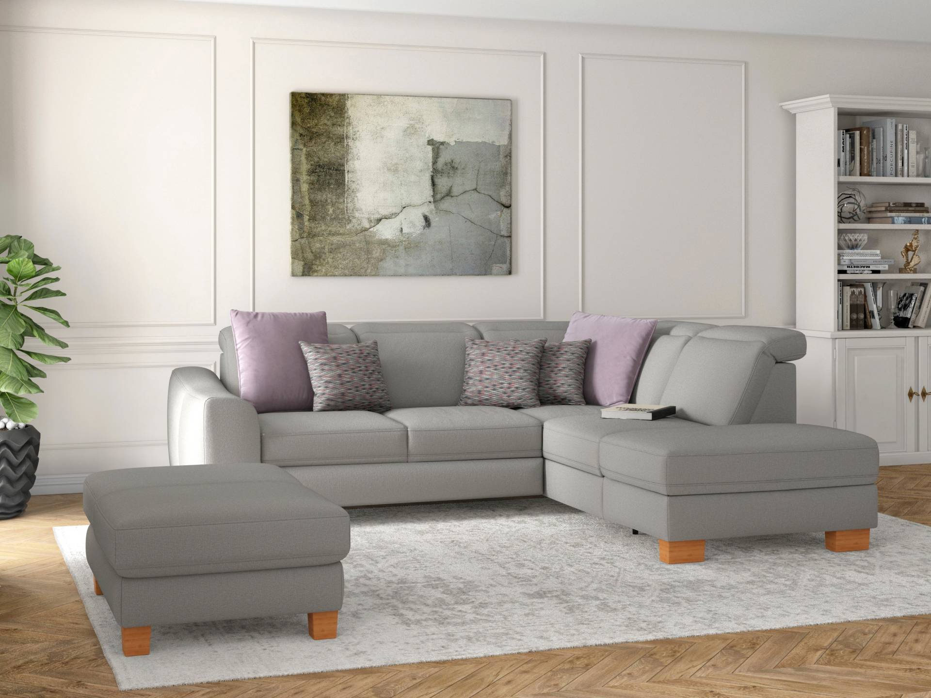 sit&more Ecksofa »Dundee L-Form«, mit Federkern und Massivholzfüssen, wahlweise mit Kopfteilverstellung sit&more Ecksofa »Dundee L-Form«, mit Federkern und Massivholzfüssen, wahlweise mit Kopfteilverstellung von sit&more