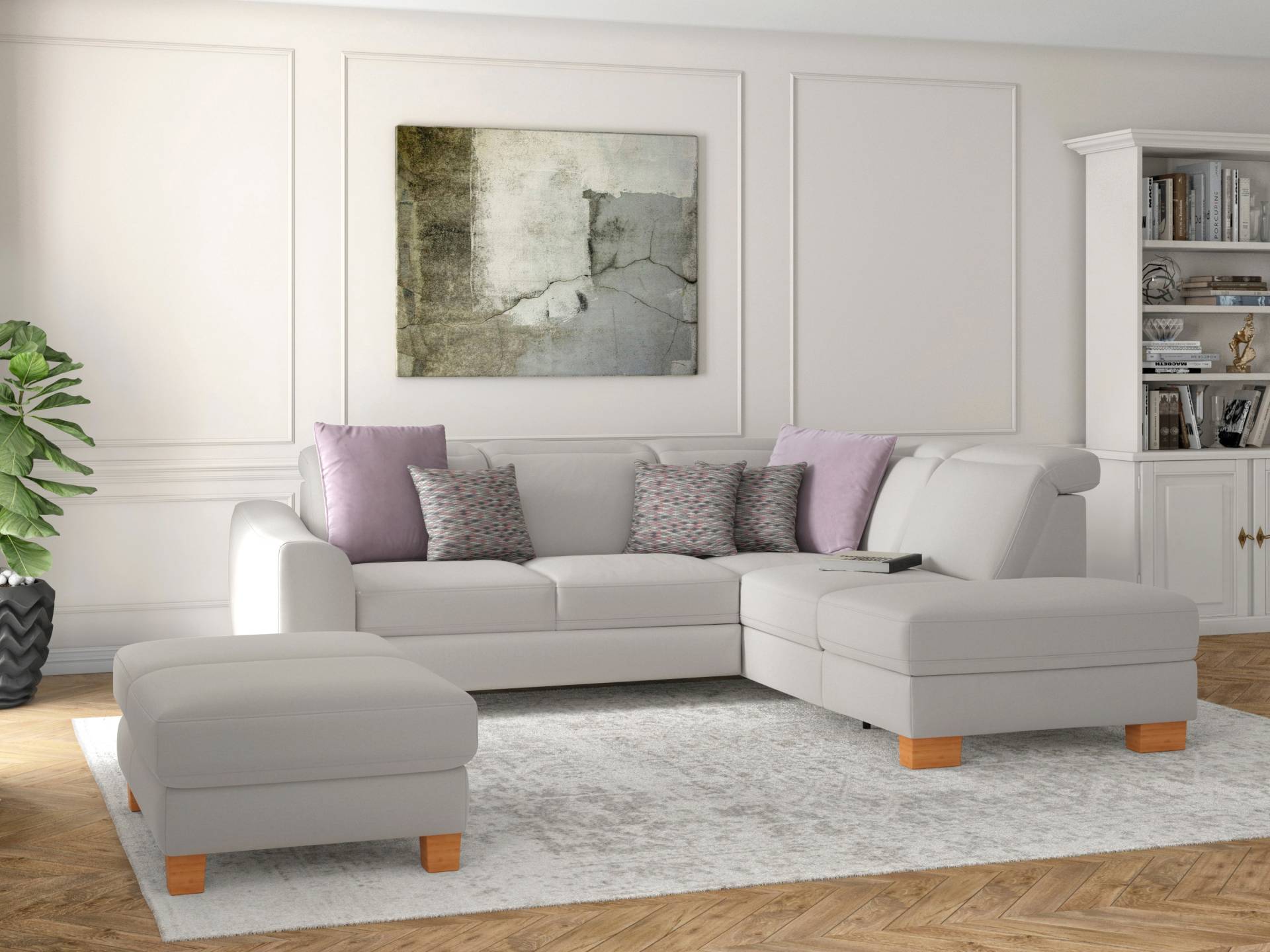 sit&more Ecksofa »Dundee L-Form«, mit Federkern und Massivholzfüssen, wahlweise mit Kopfteilverstellung sit&more Ecksofa »Dundee L-Form«, mit Federkern und Massivholzfüssen, wahlweise mit Kopfteilverstellung von sit&more