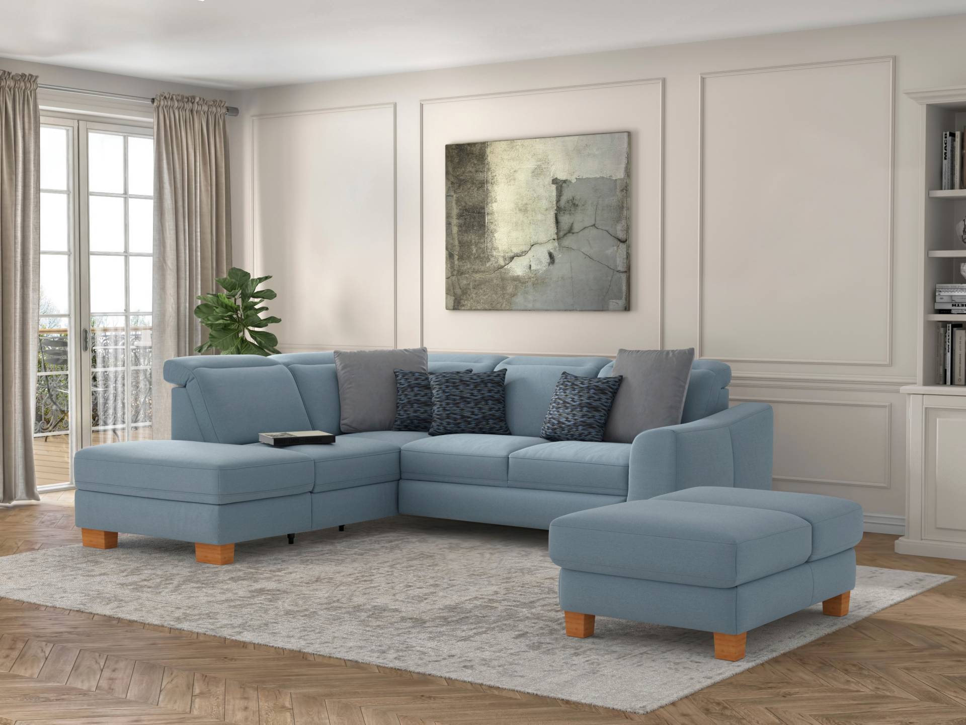 sit&more Ecksofa »Dundee L-Form«, mit Federkern und Massivholzfüssen, wahlweise mit Kopfteilverstellung sit&more Ecksofa »Dundee L-Form«, mit Federkern und Massivholzfüssen, wahlweise mit Kopfteilverstellung von sit&more