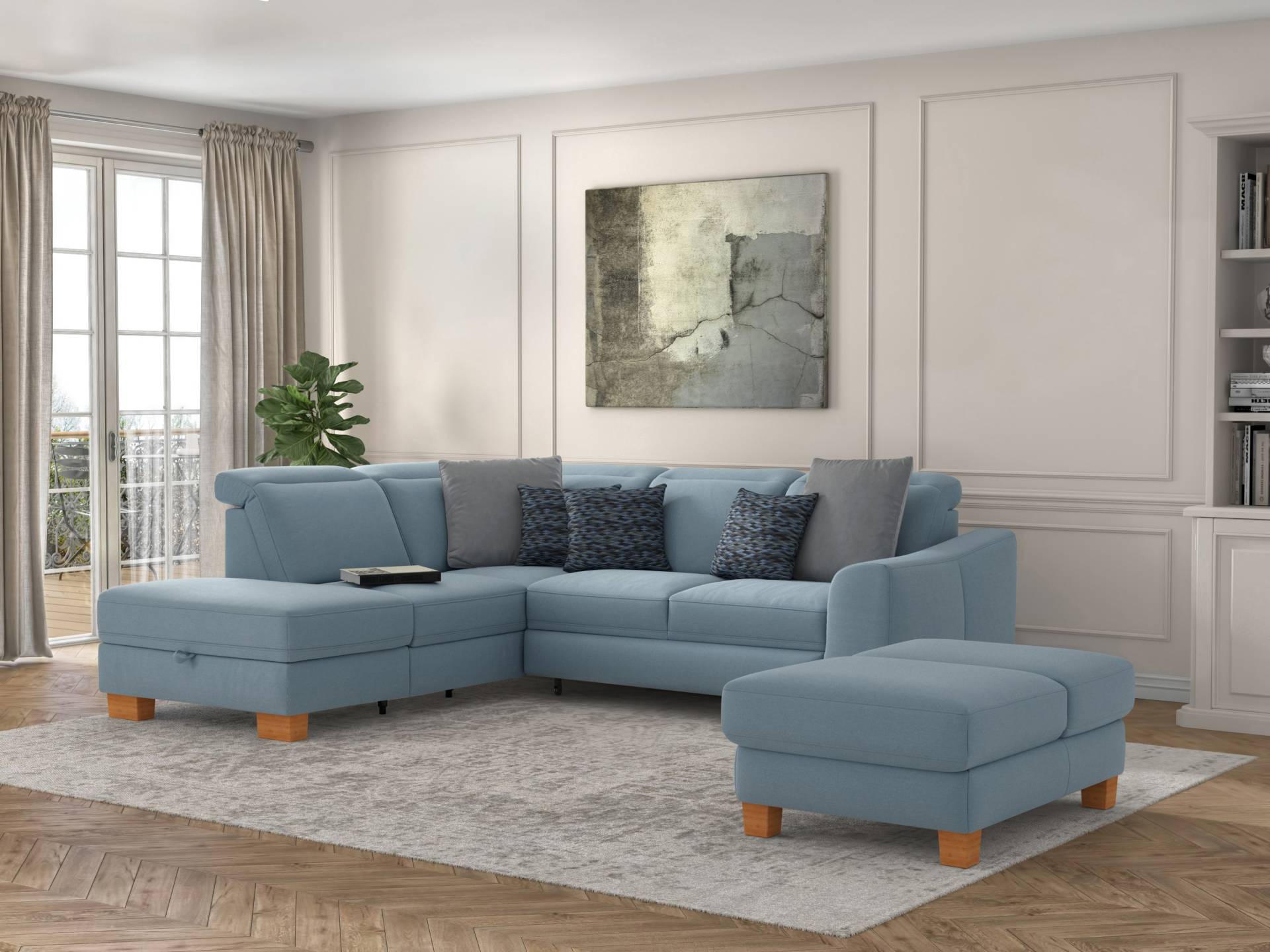 sit&more Ecksofa »Dundee L-Form«, mit Federkern und Massivholzfüssen, wahlweise mit Kopfteilverstellung sit&more Ecksofa »Dundee L-Form«, mit Federkern und Massivholzfüssen, wahlweise mit Kopfteilverstellung von sit&more