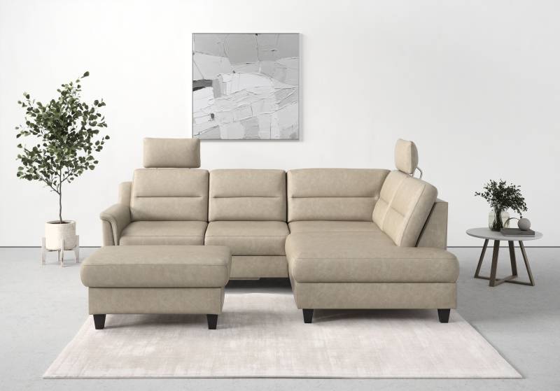 sit&more Ecksofa »Farö L-Form«, inklusive Federkern, wahlweise mit Bettfunktion und Bettkasten von sit&more