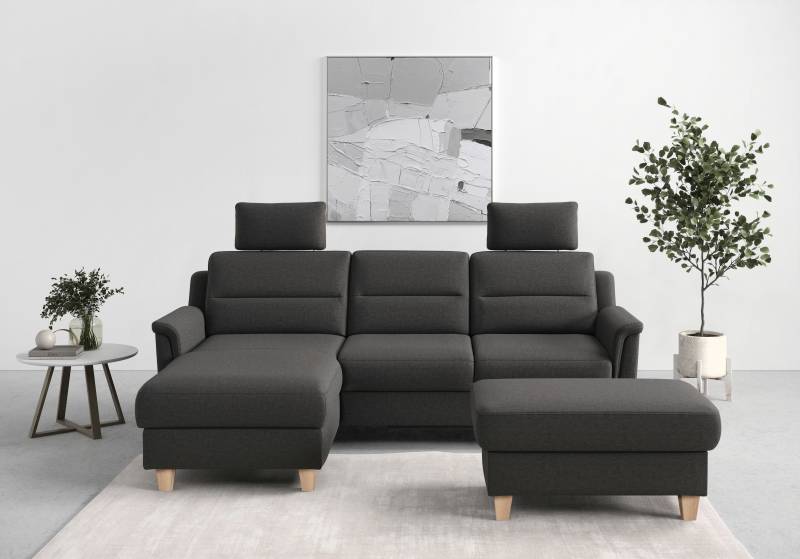 sit&more Ecksofa »Farö L-Form«, inklusive Federkern, wahlweise mit Bettfunktion und Bettkasten von sit&more