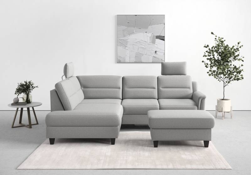 sit&more Ecksofa »Farö L-Form«, inklusive Federkern, wahlweise mit Bettfunktion und Bettkasten von sit&more