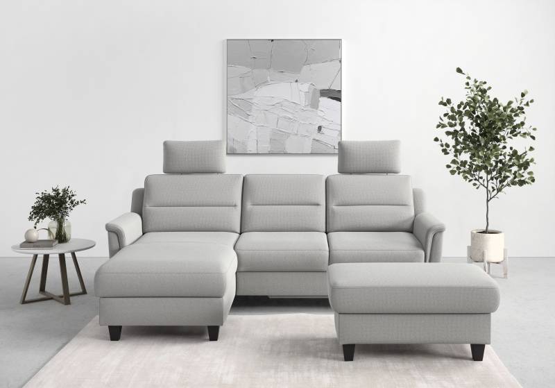 sit&more Ecksofa »Farö L-Form«, inklusive Federkern, wahlweise mit Bettfunktion und Bettkasten von sit&more
