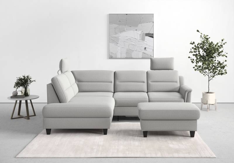 sit&more Ecksofa »Farö L-Form«, inklusive Federkern, wahlweise mit Bettfunktion und Bettkasten von sit&more