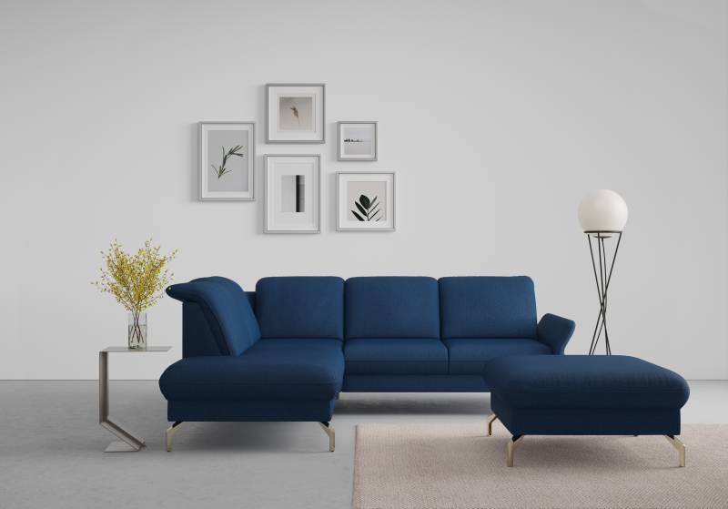 sit&more Ecksofa »Fashion L-Form«, wahlweise mit Kopfteilverstellung, Vorziehsitz, motorisch, Nickelfüsse von sit&more
