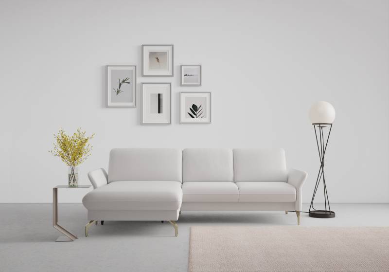 sit&more Ecksofa »Fashion L-Form«, wahlweise mit Kopfteilverstellung, Vorziehsitz, motorisch, Nickelfüsse von sit&more