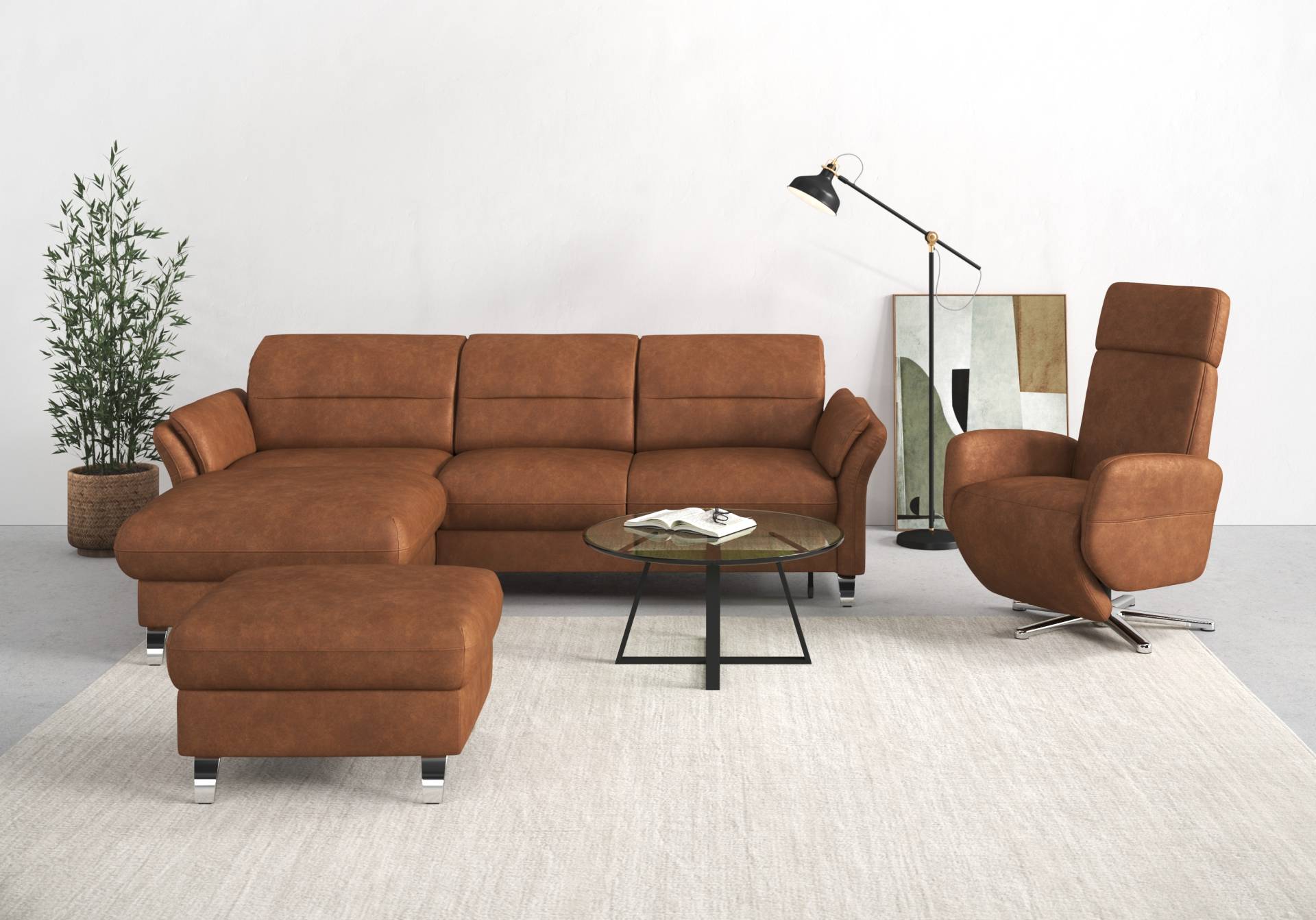sit&more Ecksofa »Grenoble L-Form mit Federkern«, wahlweise mit Bettfunktion, Bettkasten, Arm- und Kopfteilverstellung sit&more Ecksofa »Grenoble L-Form mit Federkern«, wahlweise mit Bettfunktion, Bettkasten, Arm- und Kopfteilverstellung von sit&more