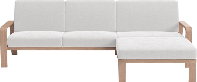 sit&more Ecksofa »Kolding L-Form«, Armlehnen aus Buchenholz in natur, verschiedene Bezüge und Farben von sit&more
