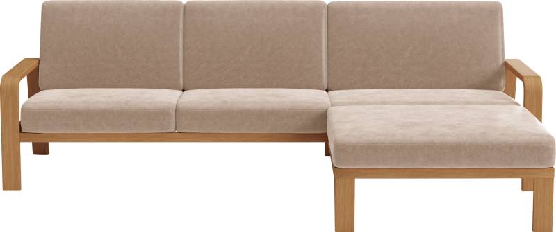sit&more Ecksofa »Kolding L-Form«, Armlehnen aus eichefarbigem Buchenholz, verschiedene Bezüge und Farben von sit&more