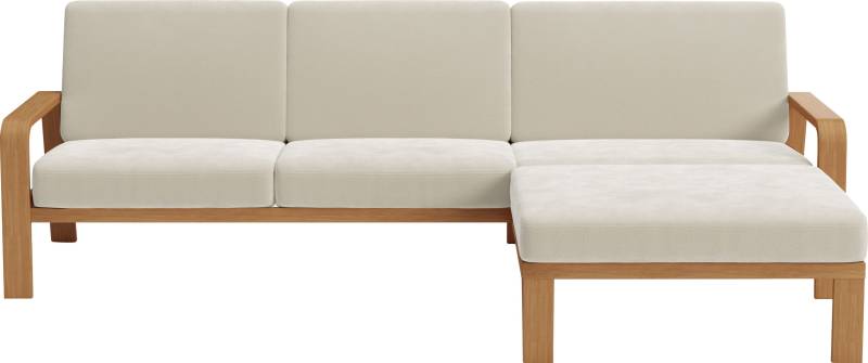 sit&more Ecksofa »Kolding L-Form«, Armlehnen aus eichefarbigem Buchenholz, verschiedene Bezüge und Farben von sit&more