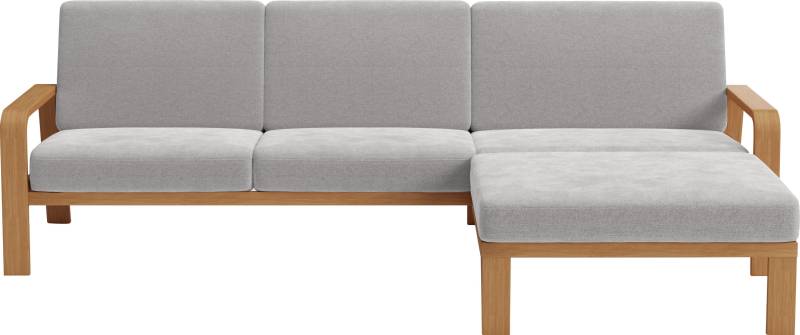 sit&more Ecksofa »Kolding L-Form«, Armlehnen aus eichefarbigem Buchenholz, verschiedene Bezüge und Farben von sit&more