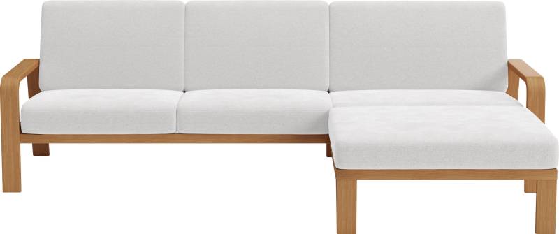 sit&more Ecksofa »Kolding L-Form«, Armlehnen aus eichefarbigem Buchenholz, verschiedene Bezüge und Farben von sit&more
