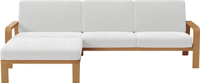 sit&more Ecksofa »Kolding L-Form«, Armlehnen aus eichefarbigem Buchenholz, verschiedene Bezüge und Farben von sit&more